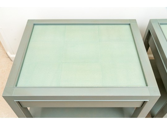 Pair Of Painted And Faux Shagreen End Tables