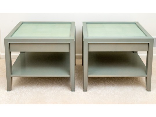 Pair Of Painted And Faux Shagreen End Tables