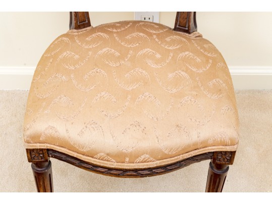 Vintage Louis XVI Style Carved And Upholstered Side Chair