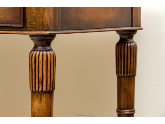 Theodore Alexander Chinoiserie Walnut And Leather Writing Desk With Baker Chair