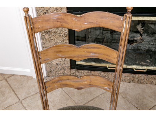 Four French Country Ladder Back Dining Chairs