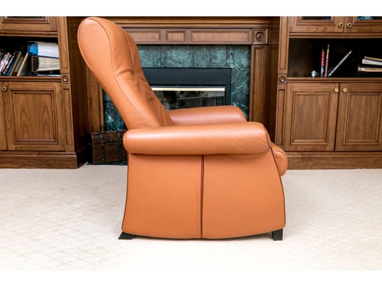 De Sede Swiss Leather Reclining Armchair With Ottoman