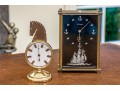 Jaeger LeCoultre Mantel Clock And A Mid-Century French Chess Knight Desk Thermometer