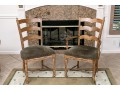 Four French Country Ladder Back Dining Chairs