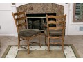 Four French Country Ladder Back Dining Chairs