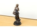 Vintage Arteriors Bronze Sculpture Of A Lady Carrying Fruit
