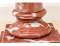 Pair Of Stately Carved Red Marble Table Lamps