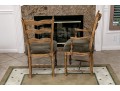Four French Country Ladder Back Dining Chairs
