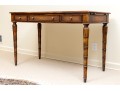 Theodore Alexander Chinoiserie Walnut And Leather Writing Desk With Baker Chair