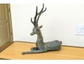 Asian Brass Recumbent Deer Sculpture 