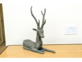 Asian Brass Recumbent Deer Sculpture 