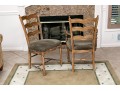 Four French Country Ladder Back Dining Chairs