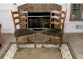 Four French Country Ladder Back Dining Chairs