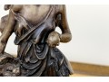 Vintage Arteriors Bronze Sculpture Of A Lady Carrying Fruit