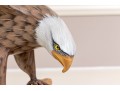 Artisanal Carved And Painted Wood And Stone Sculpture Of An Eagle