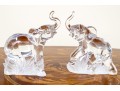 Delightful Pair Lenox Crystal Elephant Figurines