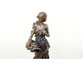 Vintage Arteriors Bronze Sculpture Of A Lady Carrying Fruit