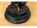 Vintage Arteriors Bronze Sculpture Of A Lady Carrying Fruit