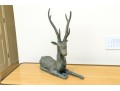Asian Brass Recumbent Deer Sculpture 
