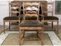 Four French Country Ladder Back Dining Chairs