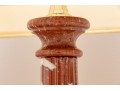 Pair Of Stately Carved Red Marble Table Lamps