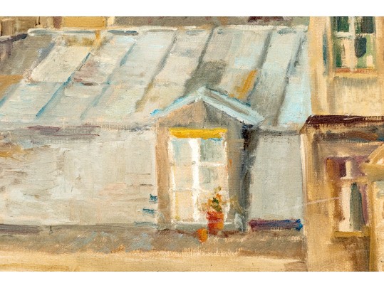 M. Price, Signed Oil On Canvas, Roof Tops Over Paris 