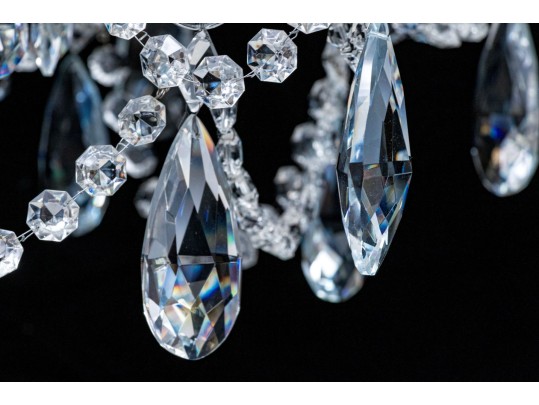 A Magnificent Cut Crystal Nine Light Chandelier