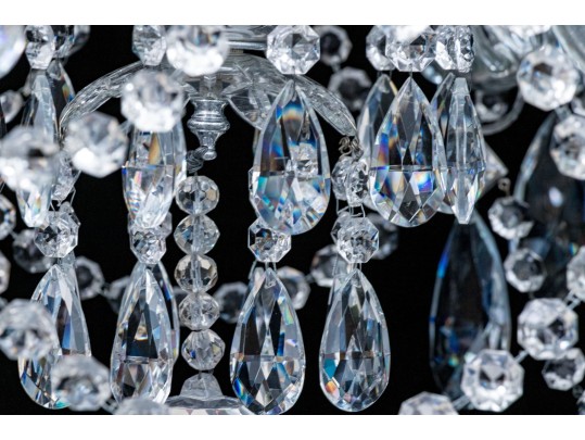 A Magnificent Cut Crystal Nine Light Chandelier