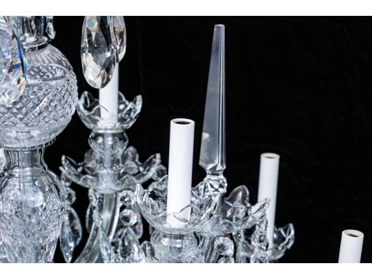 A Magnificent Cut Crystal Nine Light Chandelier