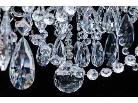 A Magnificent Cut Crystal Nine Light Chandelier