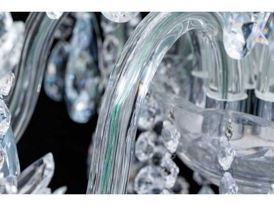 A Magnificent Cut Crystal Nine Light Chandelier