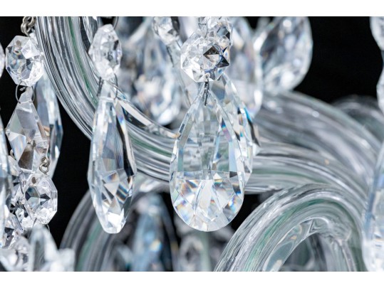 A Magnificent Cut Crystal Nine Light Chandelier