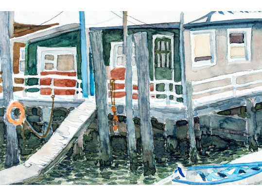 William L. Drake (1929-2019) Watercolor On Paper - BAYONNE NJ