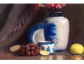 Signed P.J. Meyer Oil On Canvas, Still Life With Red Flowers