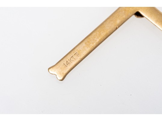 14k Two Tone Lovely Dove Cross