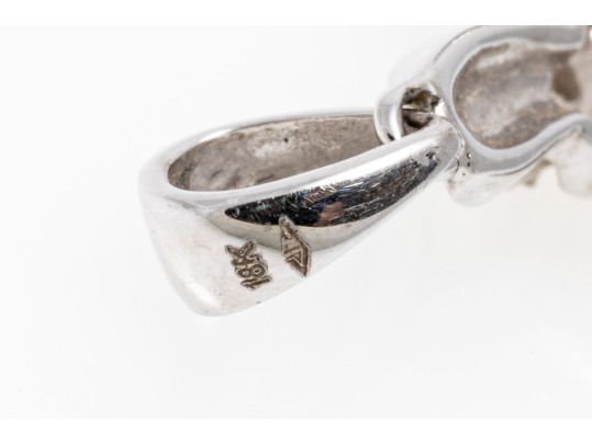 18k White Gold Contemporary Diamond Set Cross, App. 0.07 TCW