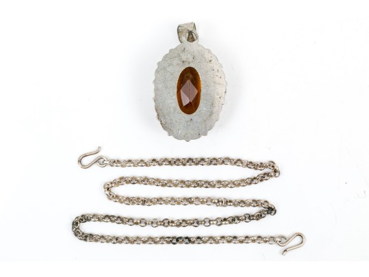 Collection Of Sterling And Amber Rustic Jewelry