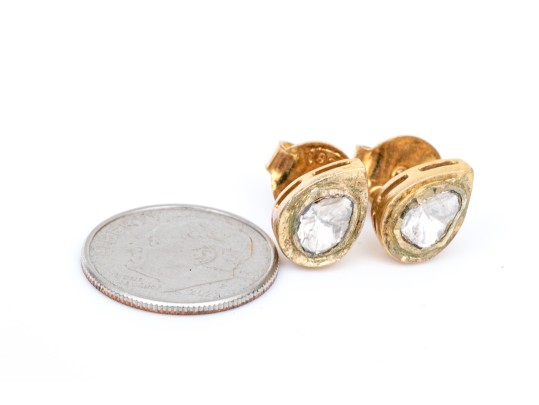 Fantastic Sterling Polki Diamond Earrings