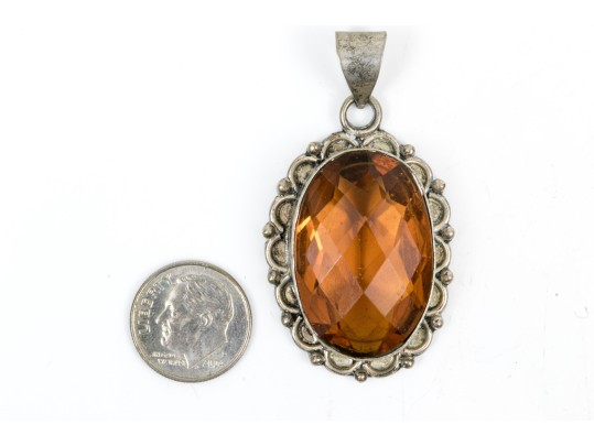 Collection Of Sterling And Amber Rustic Jewelry