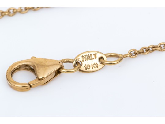 18k Yellow Gold Striking Tooth/horn Pendant, With A Curb Link Yellow Gold Chain