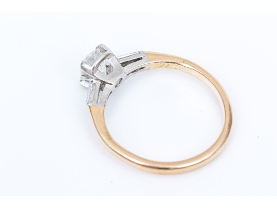 Dainty 14K Brilliant Cut Diamond Ring, Size 5