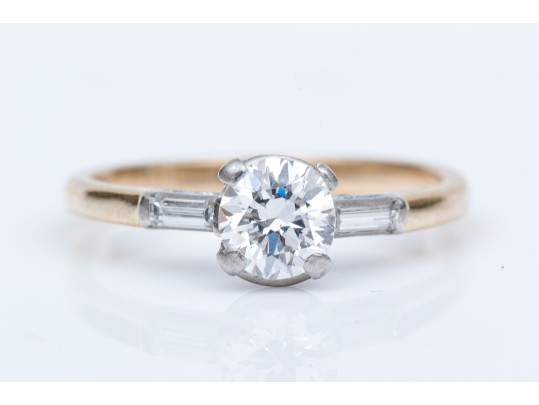 Dainty 14K Brilliant Cut Diamond Ring, Size 5