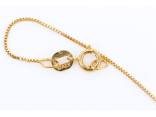 10k Yellow Gold Pretty Emerald, 0.27 CTS, And Diamond Pendant, App. 0.04 TCW, With Chain