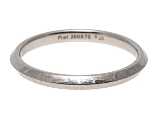 Contemporary Platinum 'Knife Edge' Band Ring, Size 6