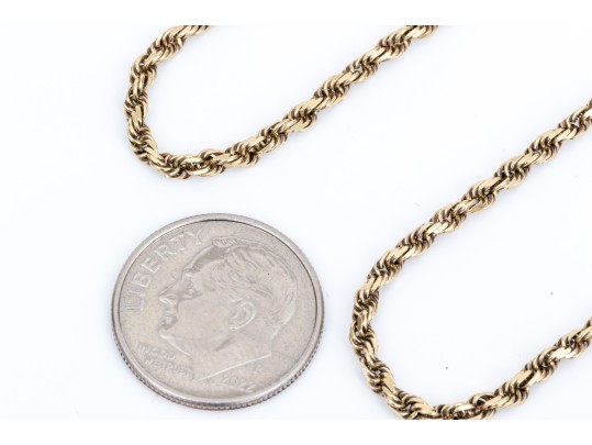 10k Yellow Gold Classic Rope Style Chain