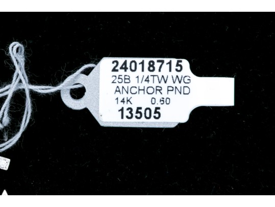 14k White Gold Lovely Diamond Anchor Pendant, App. 0.25 TCW