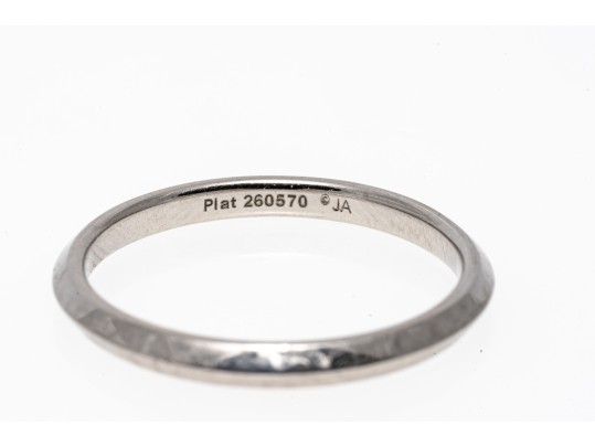 Contemporary Platinum 'Knife Edge' Band Ring, Size 6