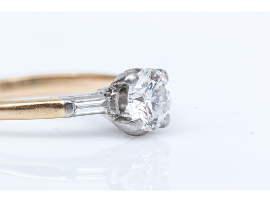 Dainty 14K Brilliant Cut Diamond Ring, Size 5