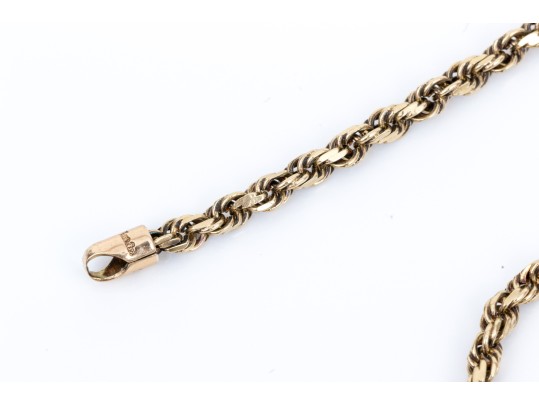 10k Yellow Gold Classic Rope Style Chain