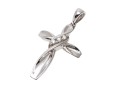 18k White Gold Contemporary Diamond Set Cross, App. 0.07 TCW